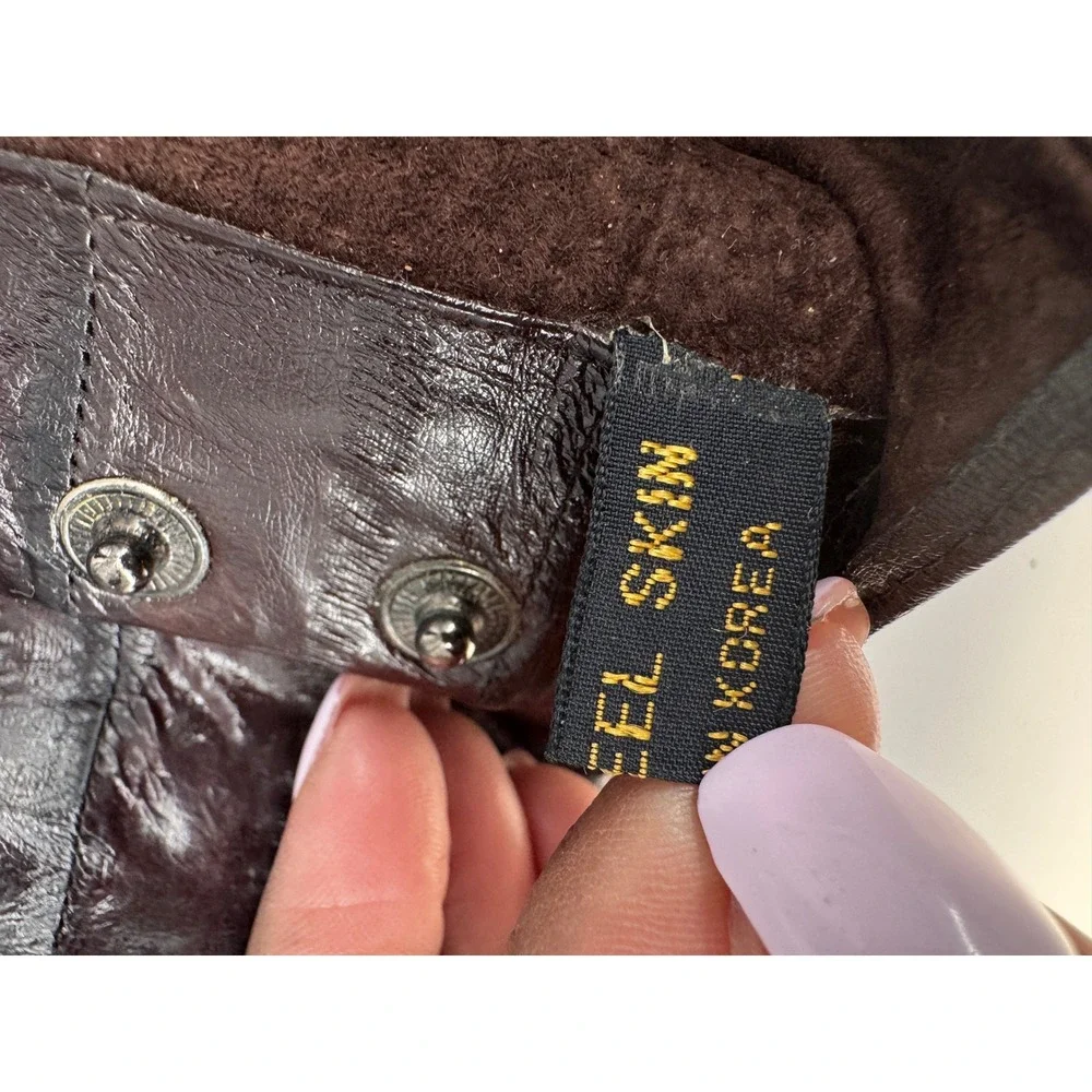 Eel Skin Clutch Womens M Brown Exotic Leather Quiet Luxury Classic Evening Bag